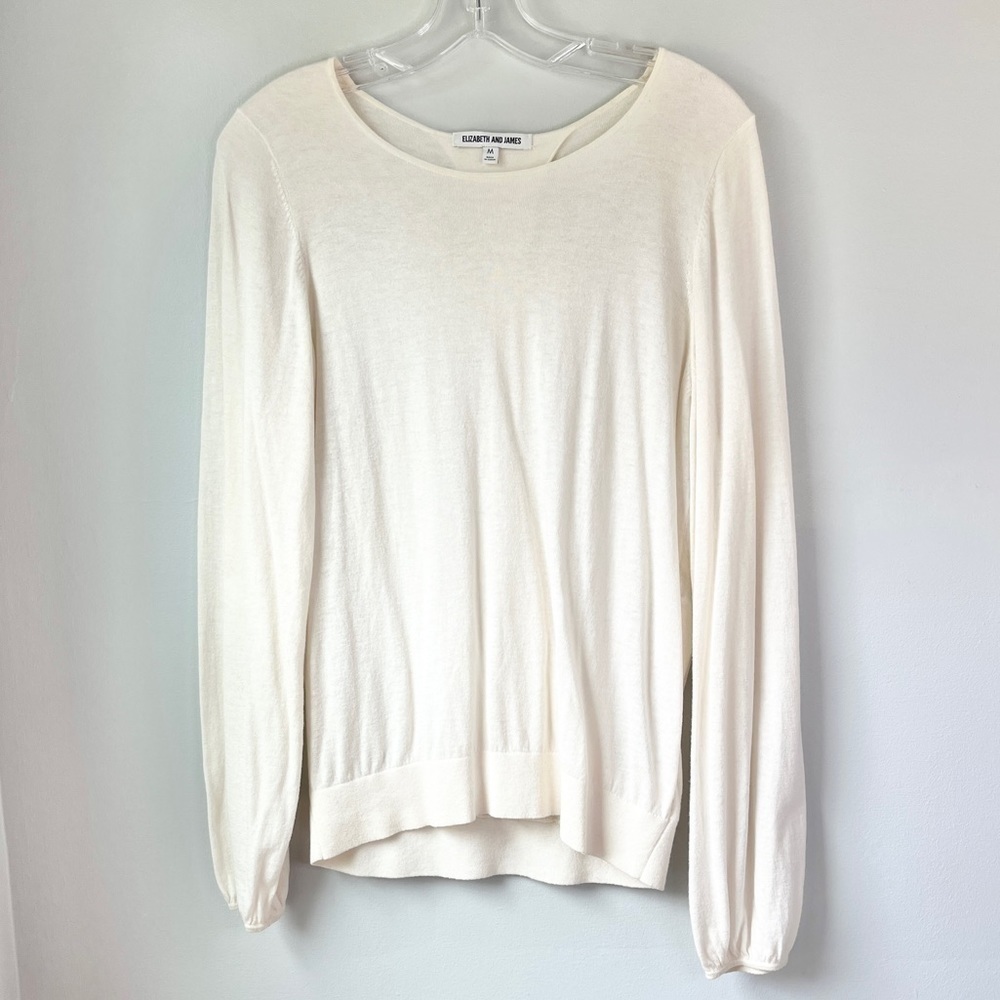 Elizabeth and James Cream Open Back Long Sleeve Top